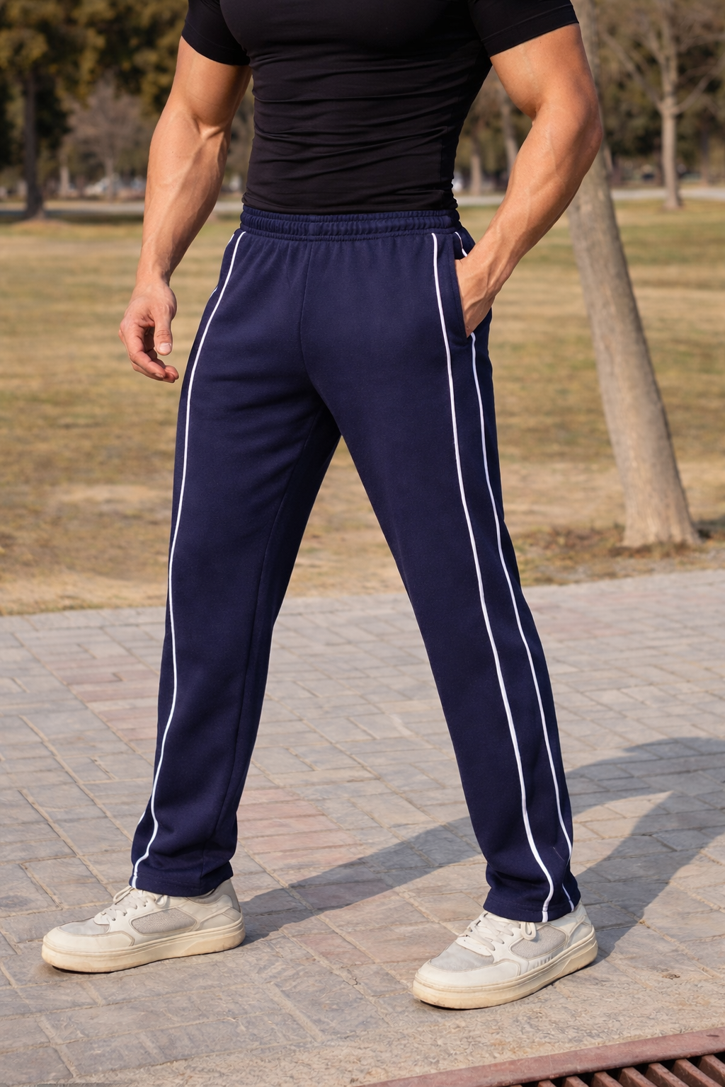 NAVY STRIPE TROUSER